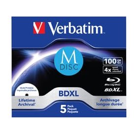 VERBATIM BD-R Jewel 100GB 43834 M-Disc IJ printable 5pcs