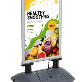 Kundenstopper WindPro mit LED Plus Outdoor silber