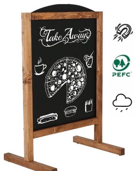 Kundenstopper Kreidetafel Wood Maki