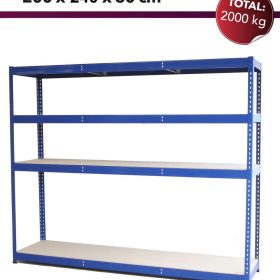 12X Lagerregal "Stocker Premium" L2400, 2000kg, Blau