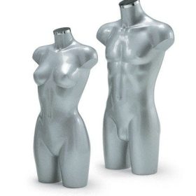 Torso Büste lackiert grau M/W