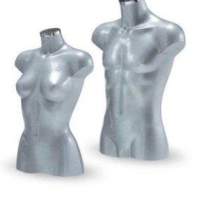 Torso Büste kurz lackiert, grau