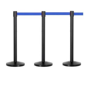 Personenleitsystem Q-Belt Premium SET 3 Pfosten, blaues Band