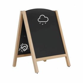 Kundenstopper Kreidetafel Timber natur Aussenbereich