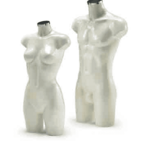 Torso Büste lackiert, perlweiss M/W