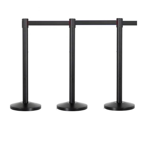 Personenleitsystem Q-Belt Premium SET 3 Pfosten, schwarzes Band