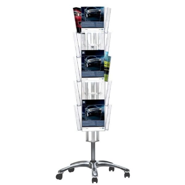 Prospektständer Multiside drehbar, mit Laufrollen