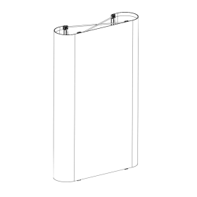 dragon2 1x3 Felder gebogen, mit runden Seitenpaneelen, inkl. Druck