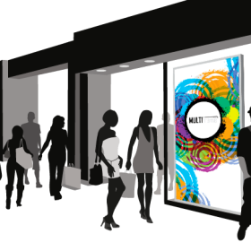 LED Leuchtkasten für Schaufenster H2000-H3000 - Profil 160BL, inkl. Druck