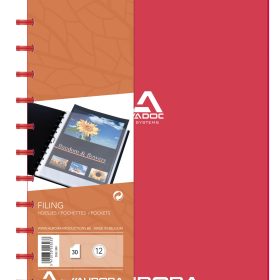 ADOC Sichtbuch PP transparent A4 5532.300 rot 30 Taschen