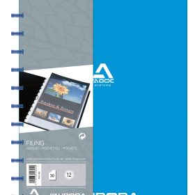 ADOC Sichtbuch PP transparent A4 5532.400 blau 30 Taschen