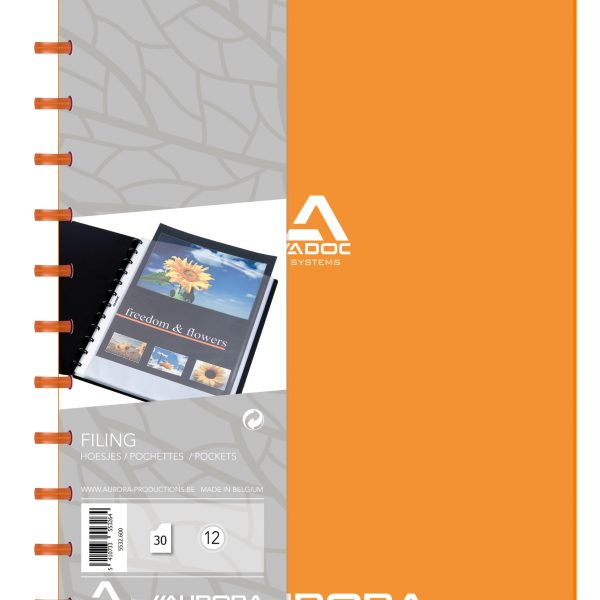 ADOC Sichtbuch PP transparent A4 5532.600 orange 30 Taschen