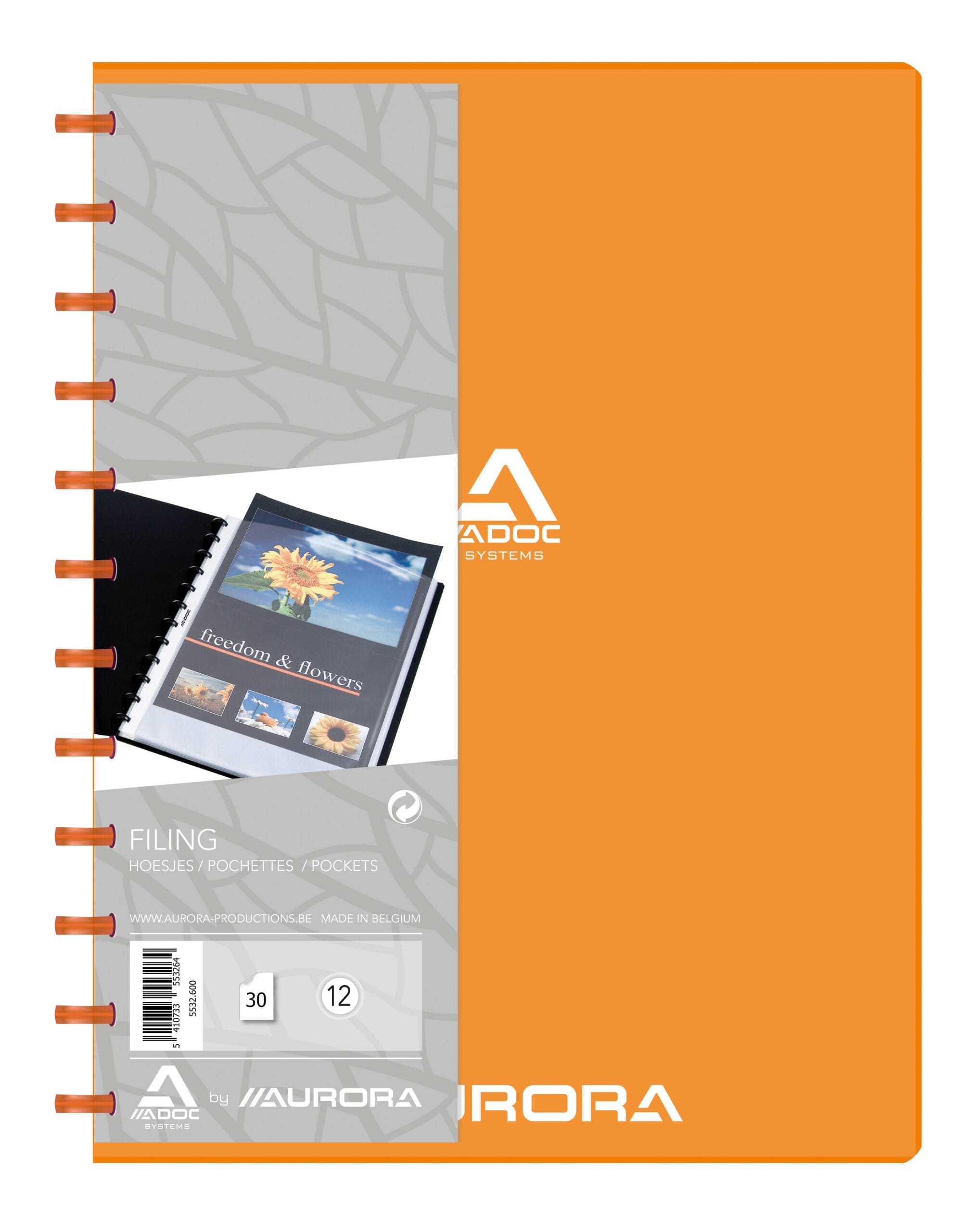 ADOC-5532.600-5410733553264 ADOC Sichtbuch PP transparent A4 5532.600 orange 30 Taschen – Hochwertig & günstig bei ShopDeca