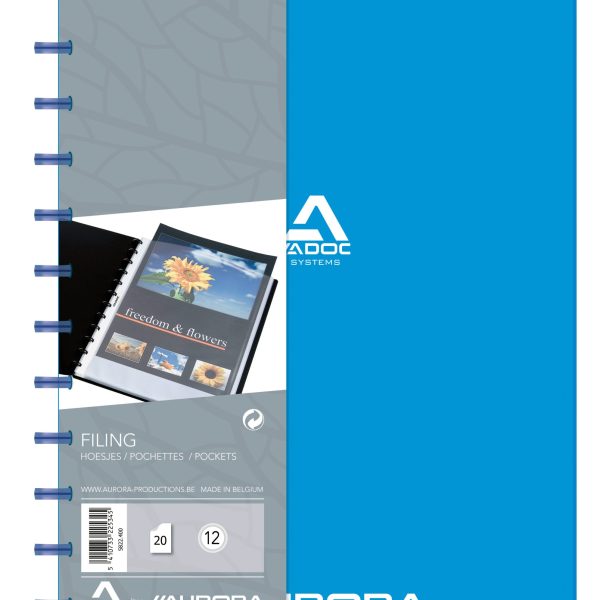 ADOC Sichtbuch Standard A4 5822.400 blau 20 Taschen