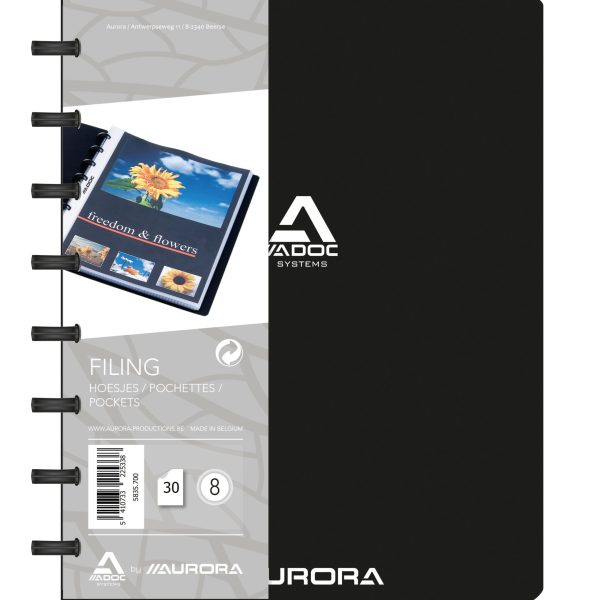 ADOC Sichtbuch Standard A5 5835.700 schwarz 30 Taschen