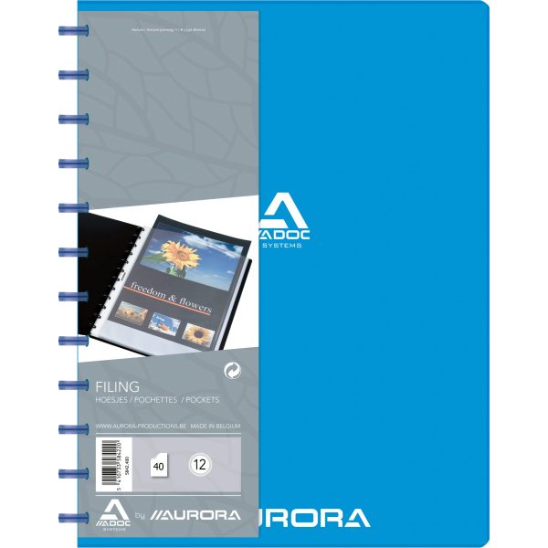 ADOC Sichtbuch Standard A4 5842.400 blau 40 Taschen