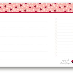 ANCOR Schreibtischplaner LADY BUG 105049 rosa/rot 40x30cm