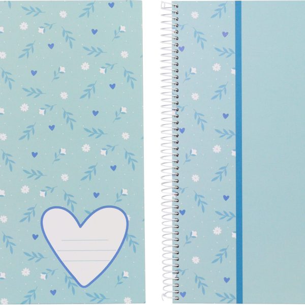 ANCOR Spiralbuch Hardcover A4 117820 B'LOG SWEET BLUE,kariert 80B.