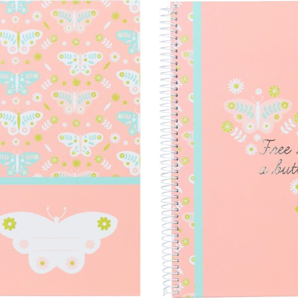 ANCOR Spiralbuch Hardcover A5 118124 B'LOG BUTTERFLIES,kariert 80B.