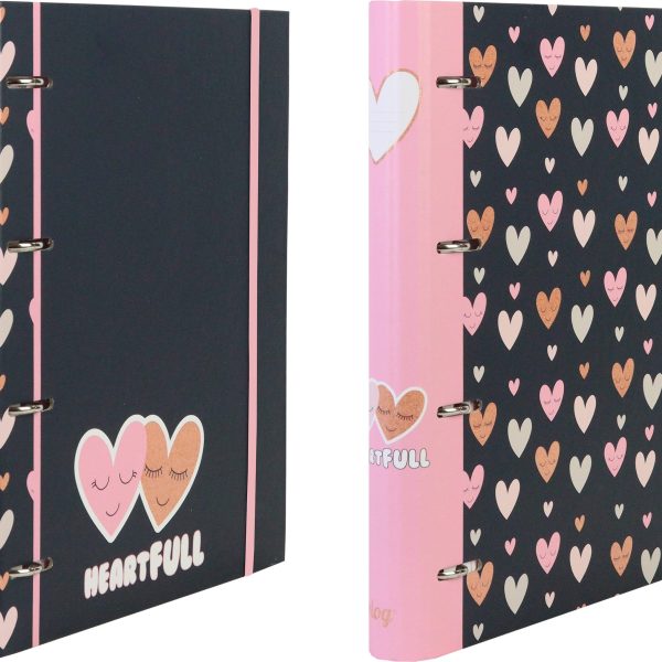 ANCOR Ringbuch A4 118223 B'LOG HEARTS, 4-rings, liniert