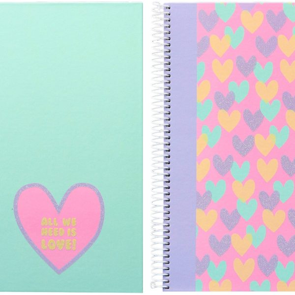 ANCOR Spiralbuch Hardcover A5 124224 B'Log Hearts, kariert 80BL