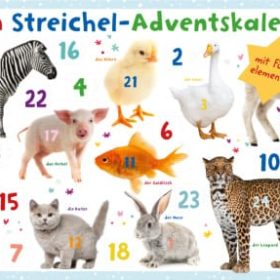 ARS EDITION Adventskalender 62x40.2cm 11883 Mein Streichel-Adventskal.