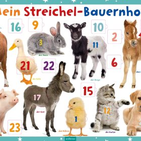 ARS EDITION Adventskalender 62x40.2cm 12552 Streichel-Bauernhof