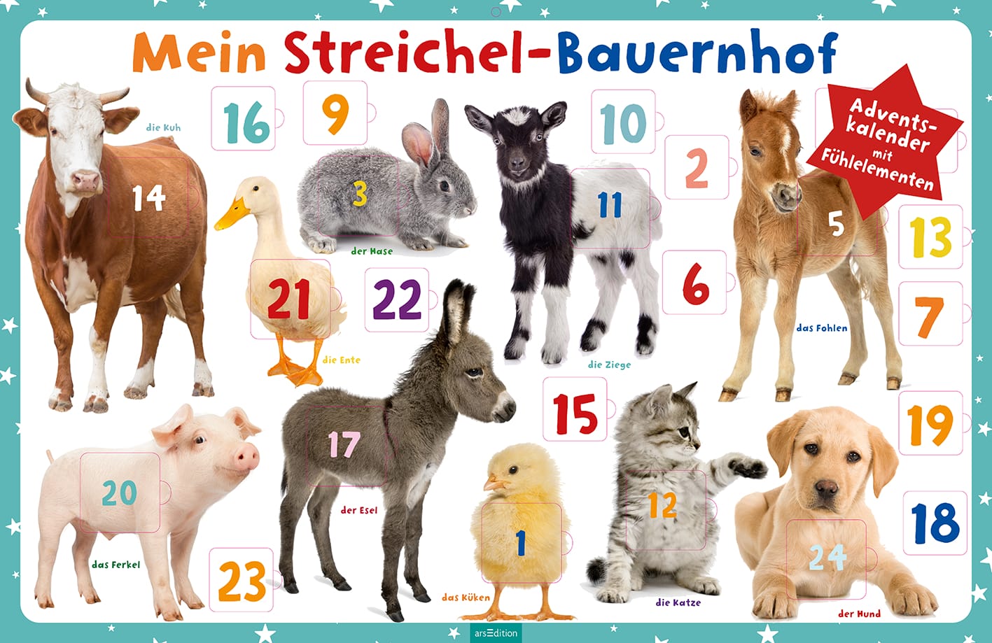 ARS-EDITION-12552-4014489125525 ARS EDITION Adventskalender 62x40.2cm 12552 Streichel-Bauernhof – Hochwertig & günstig bei ShopDeca