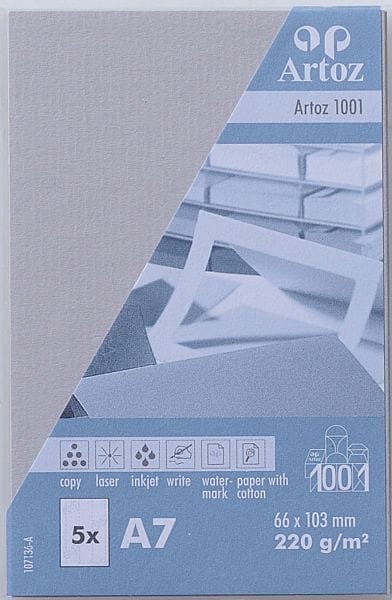 ARTOZ-107136142-7612450868128 ARTOZ Visitenkarten 1001 A7 107136142 220g, lichtgrau 5 Blatt – Hochwertig & günstig bei ShopDeca