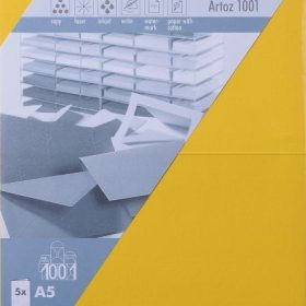 ARTOZ Karten 1001 A5 107392262 220g, sonnengelb 5 Blatt