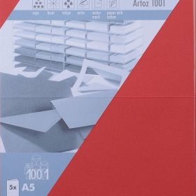 ARTOZ Karten 1001 A5 107392265 220g, rot 5 Blatt