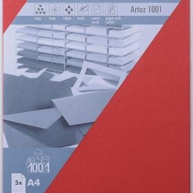ARTOZ Papier 1001 A4 107796145 100g, rot 5 Blatt