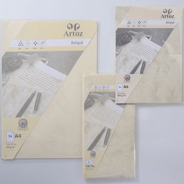 ARTOZ Papier Antiqua A4 108796142 90g, chamois 5 Blatt