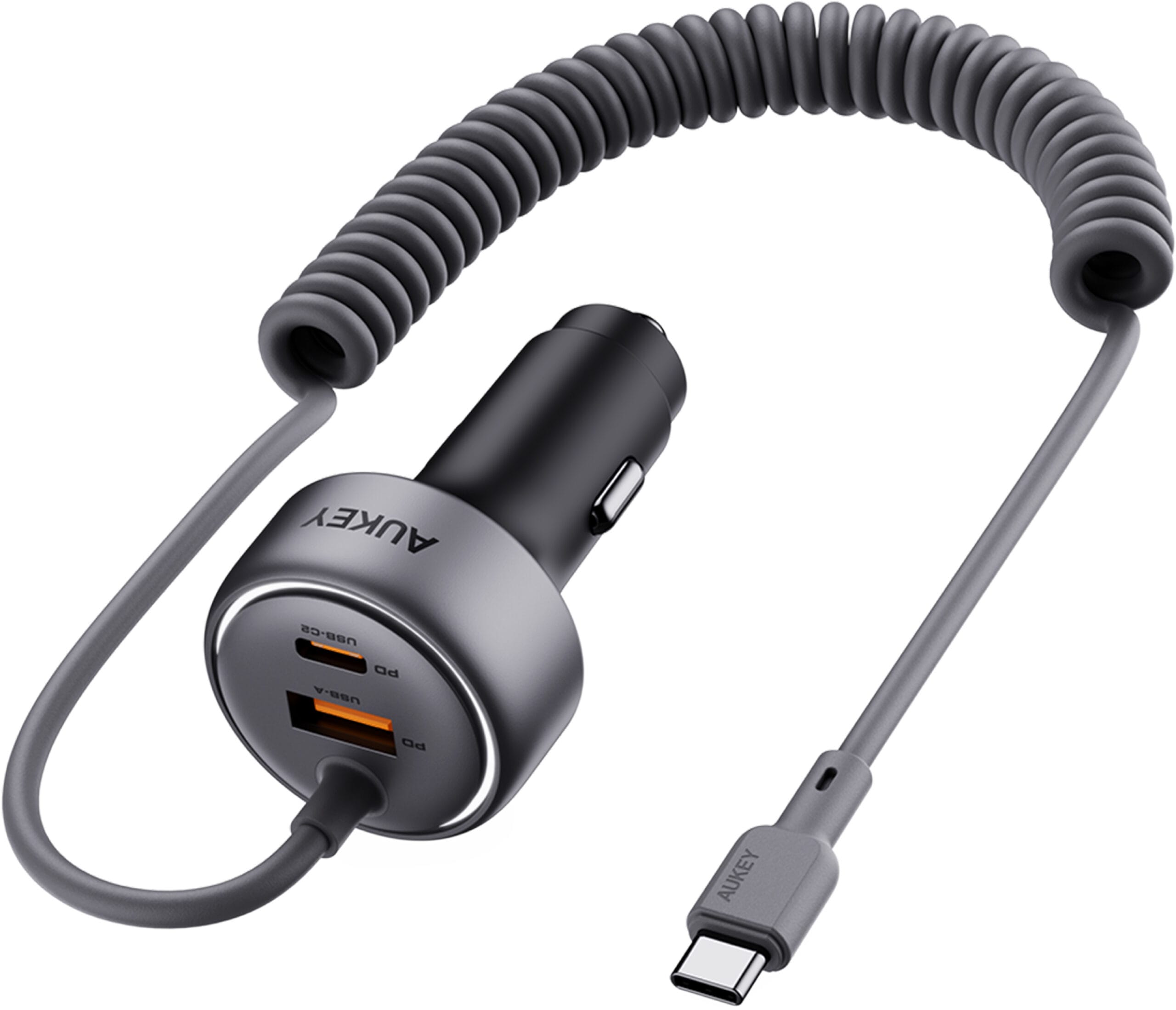 AUKEY-CC-P2-0689323788149 AUKEY Pathfinder Sling Car Char. CC-P2 2-Port,USB-A&C,Buit-in-Cable – Hochwertig & günstig bei ShopDeca