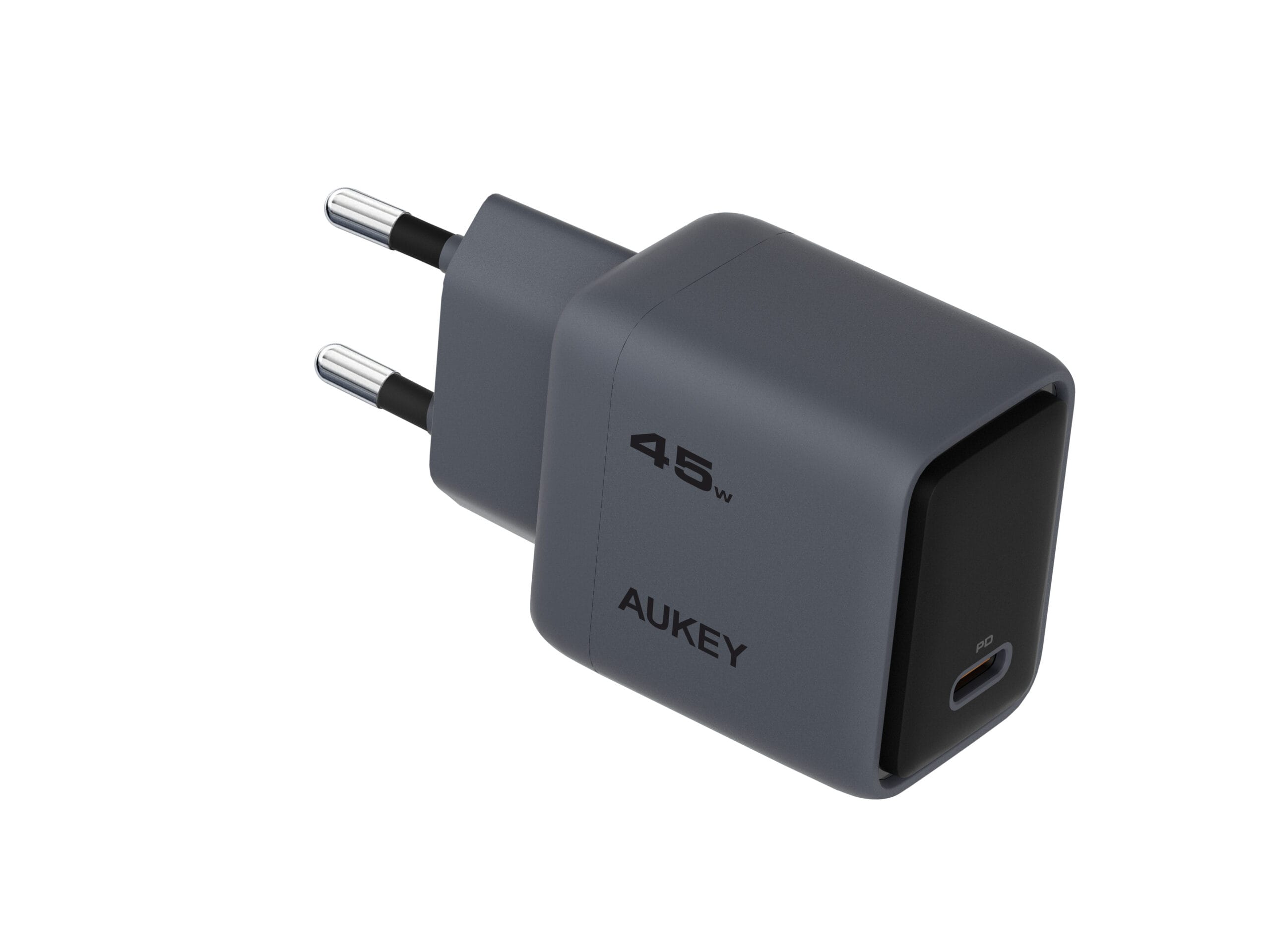 AUKEY-PA-C2-0689323788187 AUKEY Comet 45W GaN PD PA-C2 1-Port, Wall Charger Grey – Hochwertig & günstig bei ShopDeca