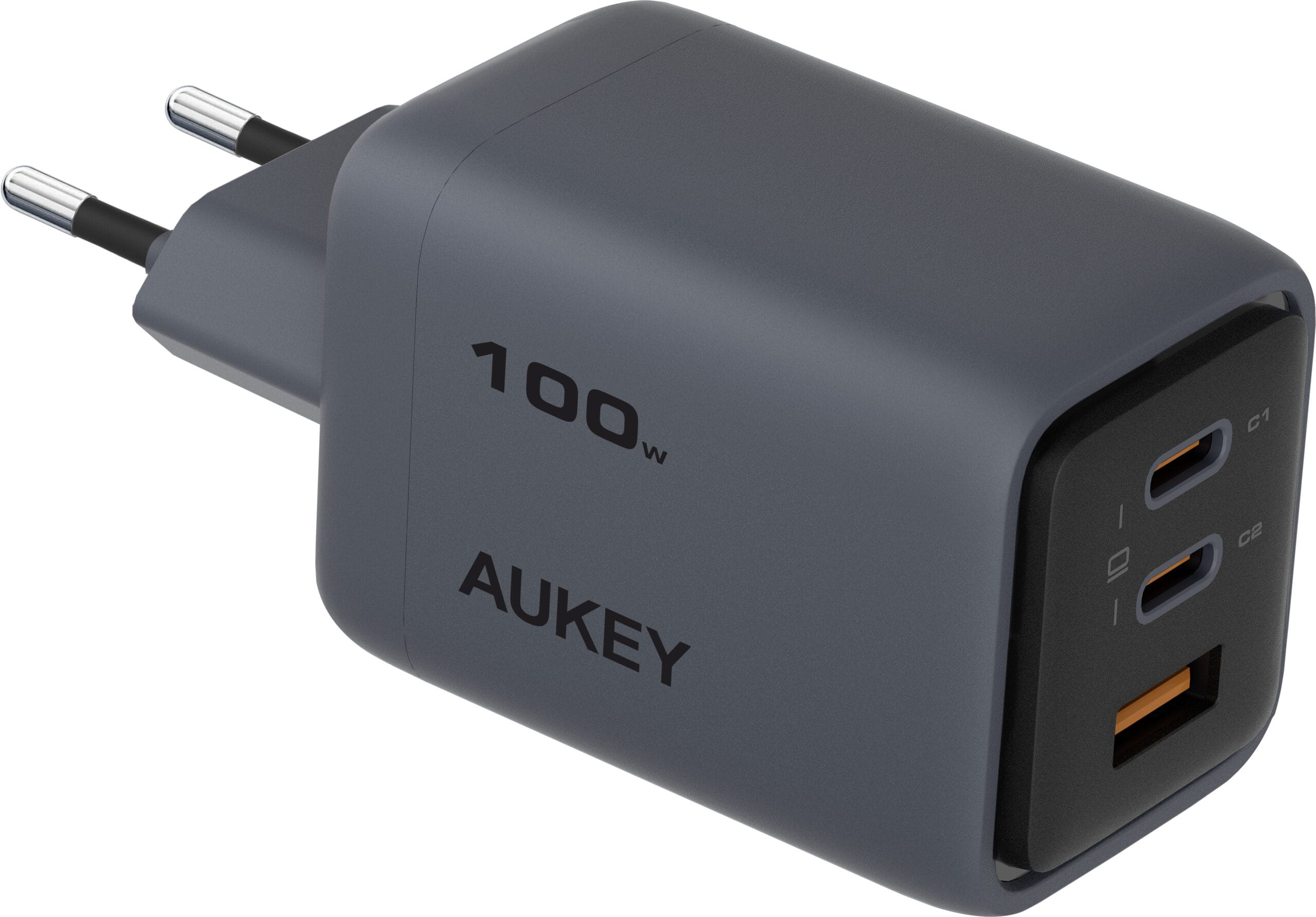 AUKEY-PA-C5-0689323788217 AUKEY Comet Mix 100W GaN PD PA-C5 4-Port, Wall Charger Grey – Hochwertig & günstig bei ShopDeca