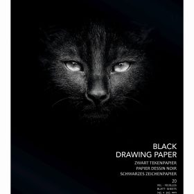 AURORA Zeichenblock 24,5X34,5cm BL3 schwarz, 120g 20 Blatt