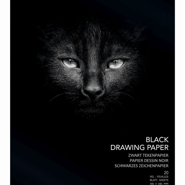 AURORA Zeichenblock 24,5X34,5cm BL3 schwarz, 120g 20 Blatt