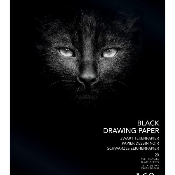 AURORA Zeichenblock 24X31,5cm BL33 schwarz, 160g 20 Blatt