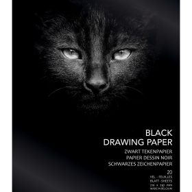 AURORA Zeichenblock A4 BL43 schwarz, 120g 20 Blatt