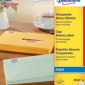AVERY ZWECKFORM Etiketten J8560 J8560-25 63.5x38.1mm transp.525Stk.20B