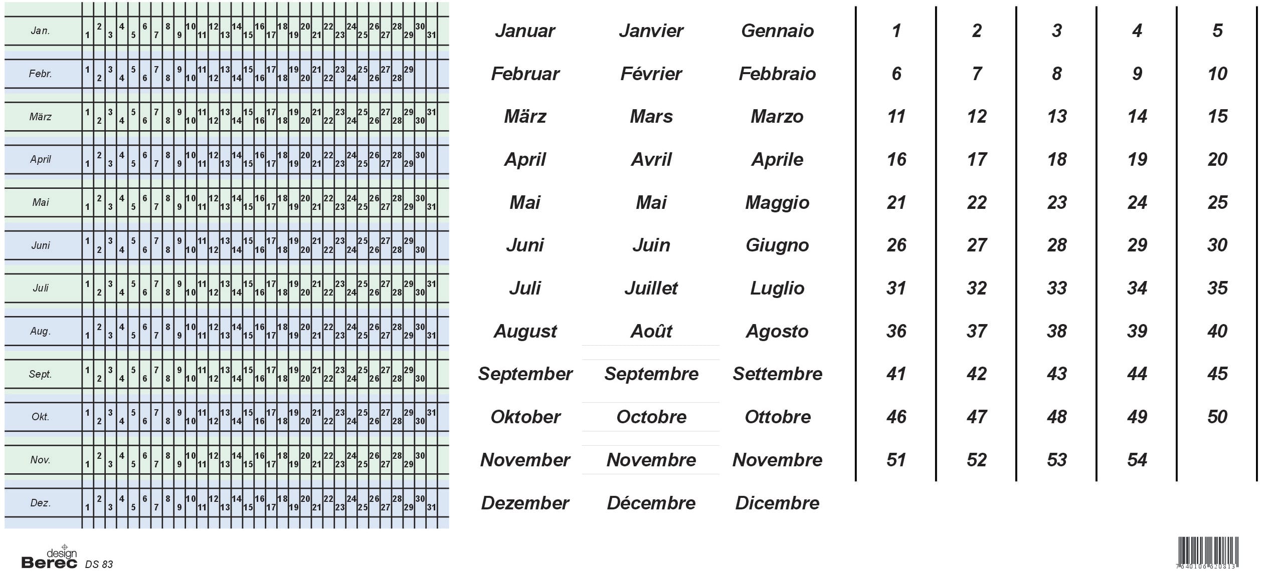 BEREC-DS-83-7640106620813 BEREC Datumsstreifen DS 83 7-Tage-Woche selbstklebend – Hochwertig & günstig bei ShopDeca