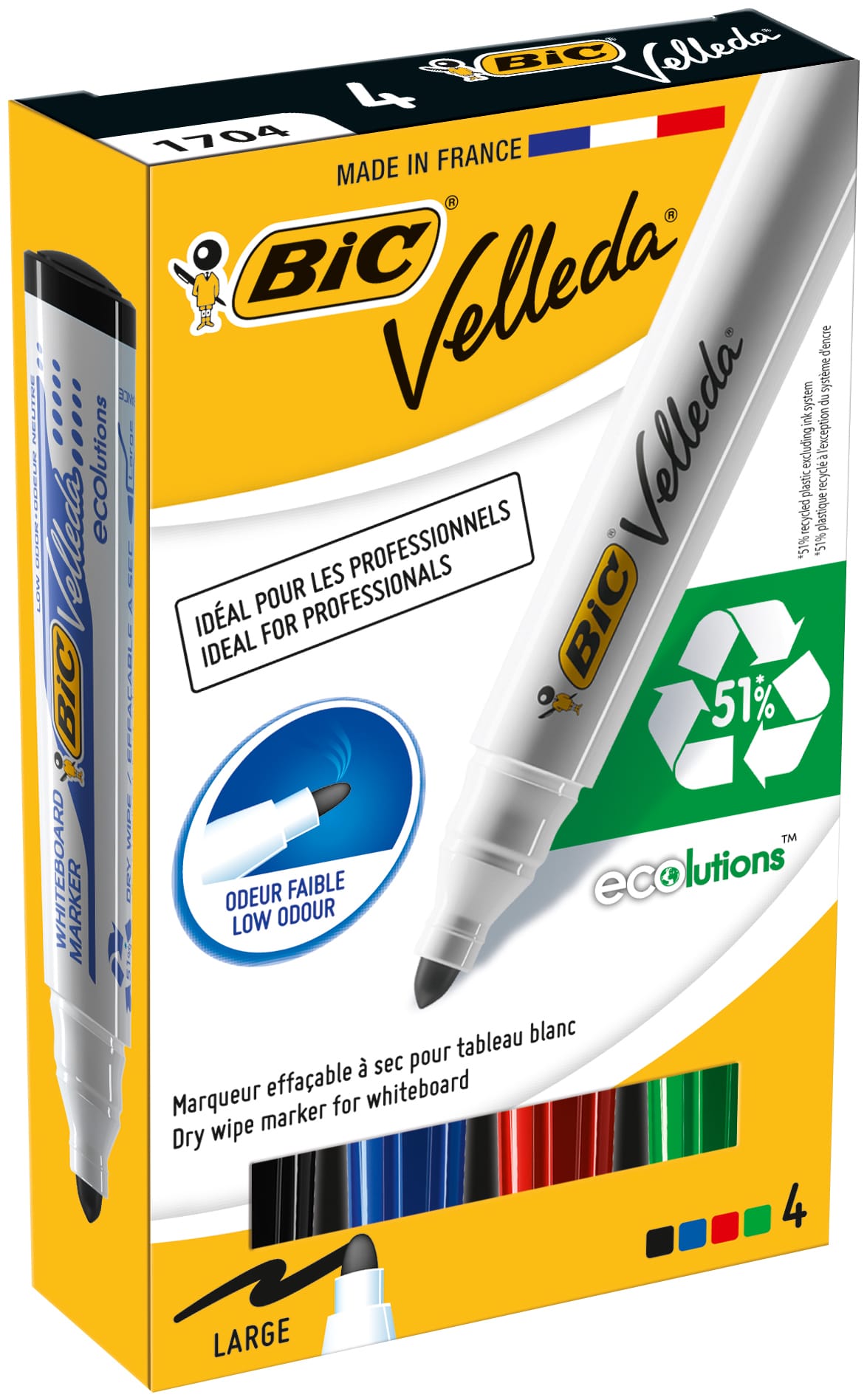 BIC-904941-3086120017040 BIC Marker Velleda 1701 1,5mm 904941 4er Etui – Hochwertig & günstig bei ShopDeca