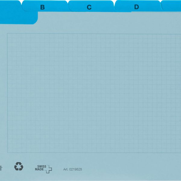 BIELLA Kartei-Leitkarten A-Z A7 21972505U blau kariert 25-teilig