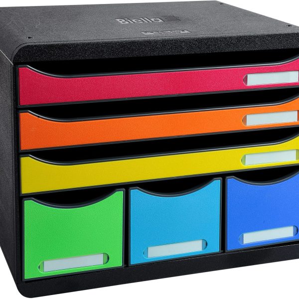 BIELLA Ablagebox STOREBOX A4+ 30679802BIDU schwarz/Harlekin, 6 Schubl.