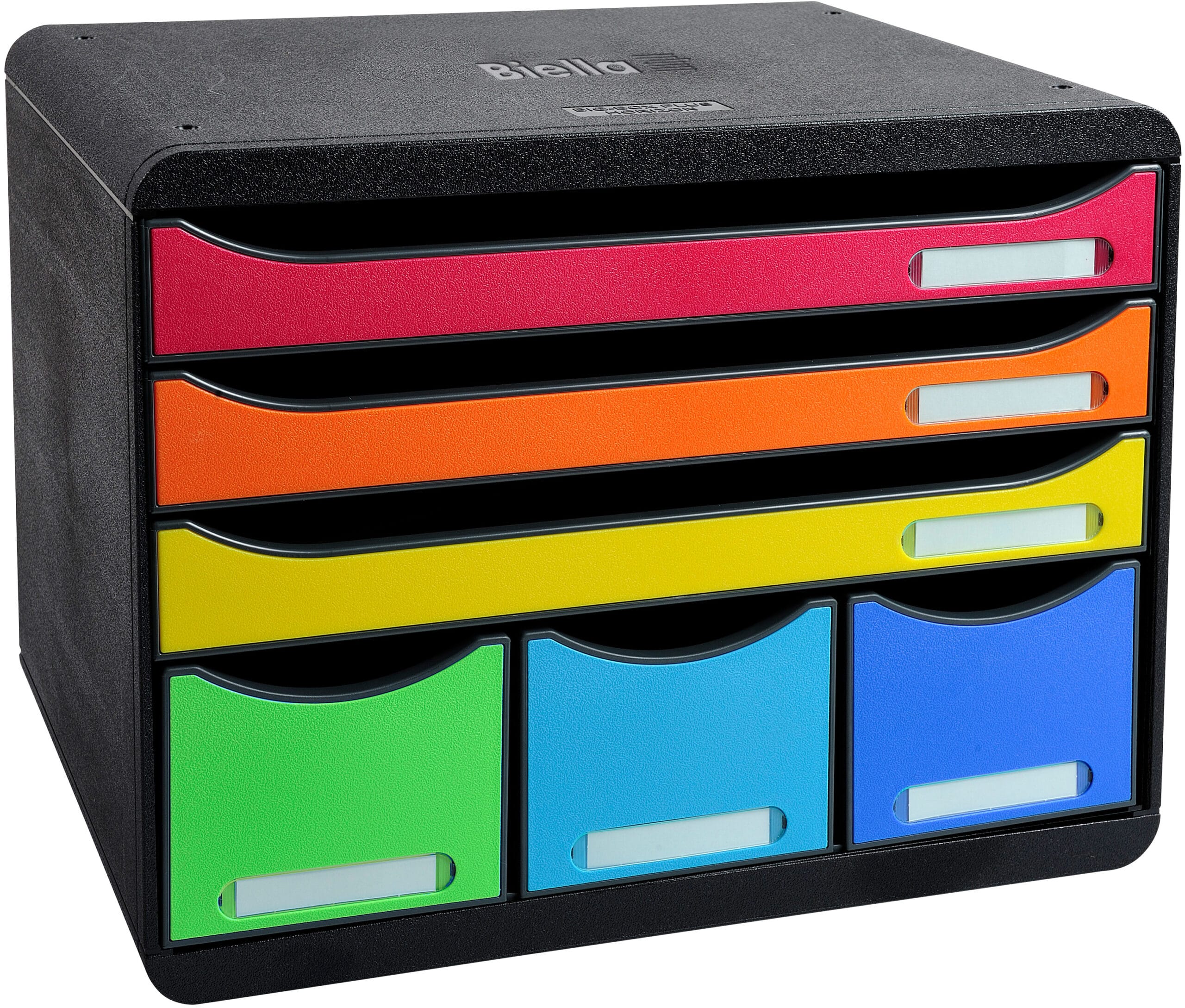 BIELLA-30679802BIDU-7611365474622 BIELLA Ablagebox STOREBOX A4+ 30679802BIDU schwarz/Harlekin, 6 Schubl. – Hochwertig & günstig bei ShopDeca