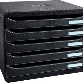 BIELLA Schubladenbox quer BIGBOX A4+ 30871402BIDU schwarz, 5 Schubladen