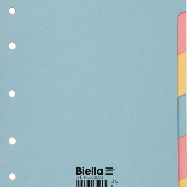 BIELLA Kartonregister A5 46052600U pastell 6-teilig