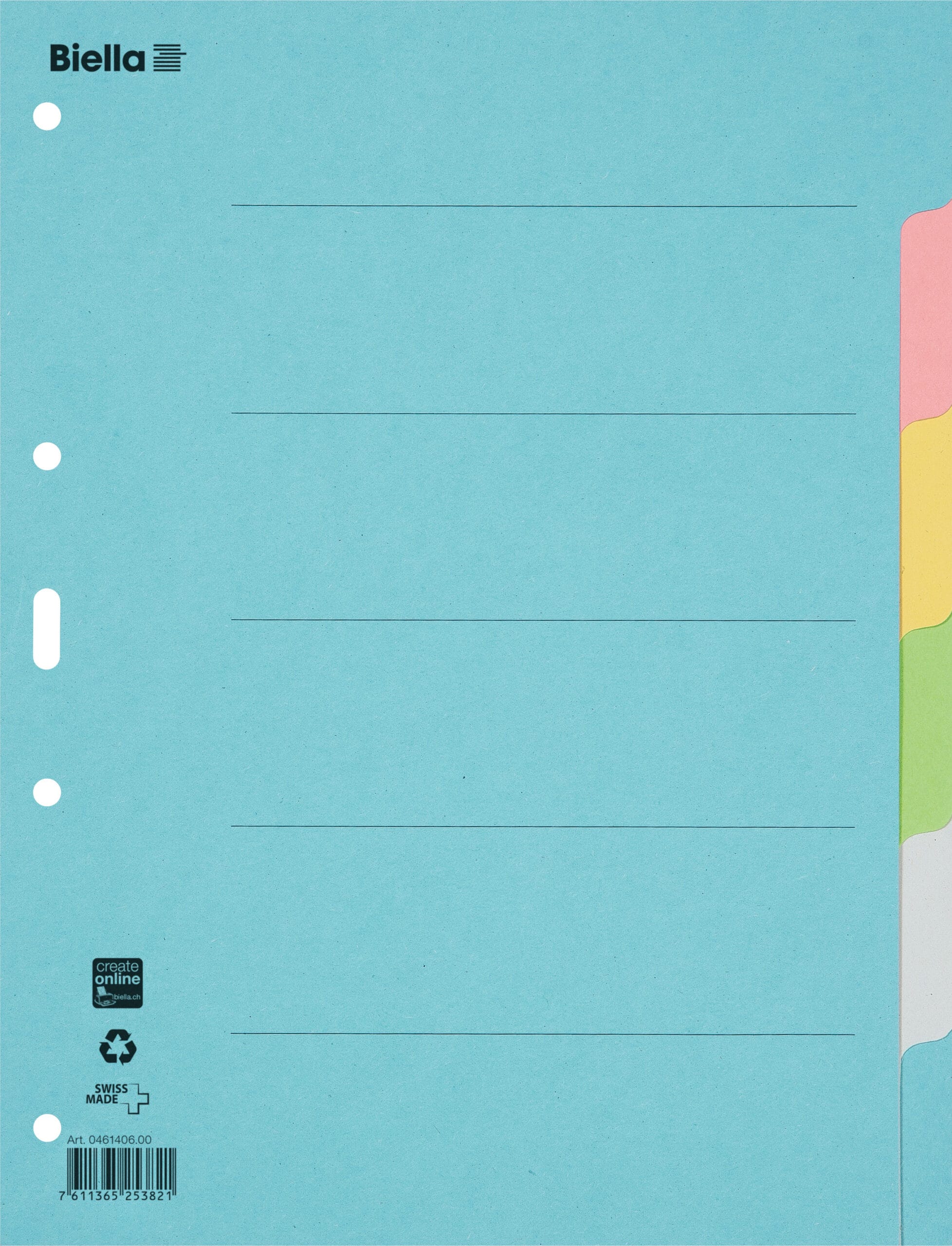 BIELLA-46140600U-7611365253821 BIELLA Kartonregister A4 46140600U bunt 6-teilig – Hochwertig & günstig bei ShopDeca