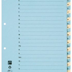 BIELLA Kartonregister 210g A4 46244400U blau/gelb A-Z 24-teilig
